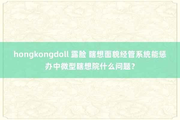 hongkongdoll 露脸 瞎想面貌经管系统能惩办中微型瞎想院什么问题？