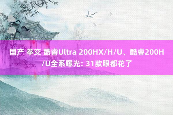 国产 拳交 酷睿Ultra 200HX/H/U、酷睿200H/U全系曝光: 31款眼都花了