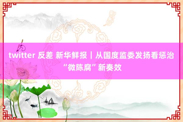 twitter 反差 新华鲜报｜从国度监委发扬看惩治“微陈腐”新奏效