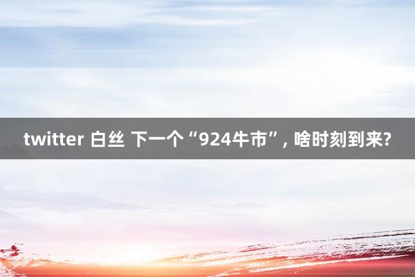 twitter 白丝 下一个“924牛市”， 啥时刻到来?
